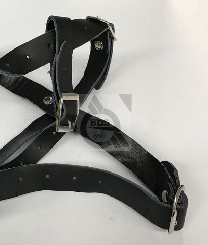 BDStyle The Crucible Face Harness Pink Faux Leather Pony Play Restraint - Remote Control Vibrators