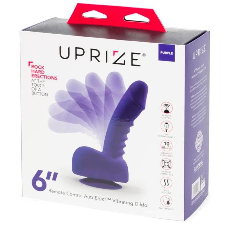 Love Honey Uprize Remote Control AutoErect 6 Inch Vibrating Dildo - - Butt Plugs