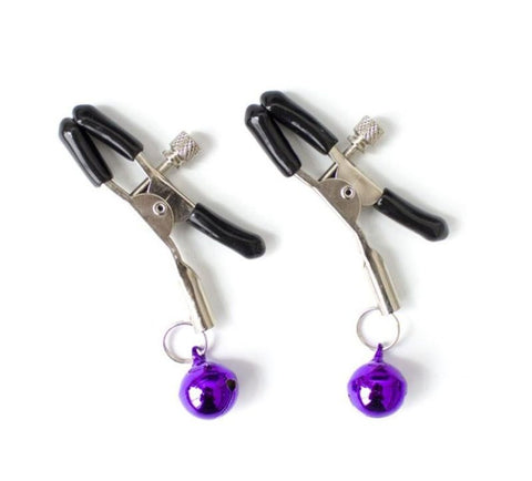 BDStyle Adjustable Nipple Clamps With Bell Sensation Play - Nipple and Clit Clamps