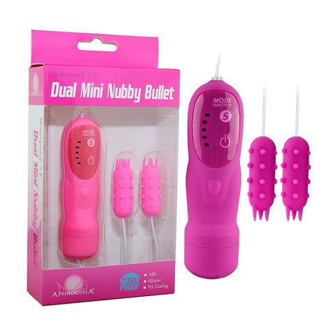 Aphrodisia Dual Mini Nubby Bullets Textured Bullet Vibrator Set - Butt Plugs