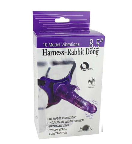 Aphrodisia Harness Rabbit Dildo 8.5 with Remote Control Vibration - Clit Ticklers and Pulsators