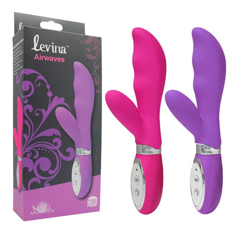 Aphrodisia Levina Airwaves Silicone Vibrator with Wave Texture - Rabbit Vibrators