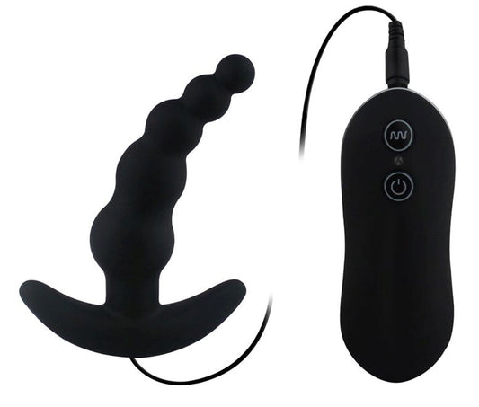 Aphrodisia Vibrating Anal Plug Beads Curved Prostate Stimulation - - G-Spot Vibrators