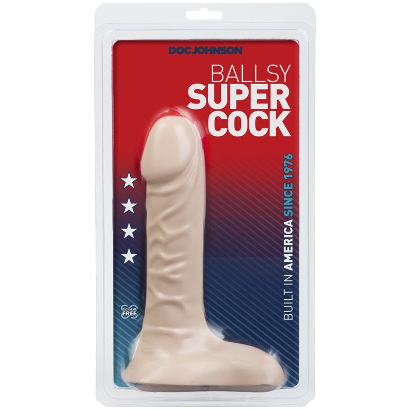Doc Johnson Ballsy 9 Inches Realistic Super Cock with Ball Sac Base - Butt Plugs