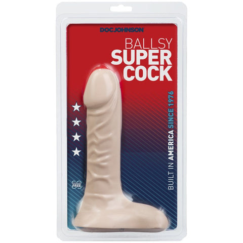 Doc Johnson Ballsy 9 Inches Realistic Super Cock with Ball Sac Base - Butt Plugs