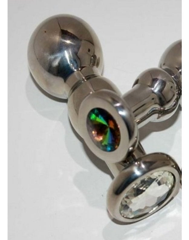Hells Couture Radiant Indulgence Gem Adorned Anal Butt Plug for Luxury Play - - Steel Sex Toys