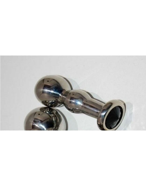 Hells Couture Radiant Indulgence Gem Adorned Anal Butt Plug for Luxury Play - - Steel Sex Toys