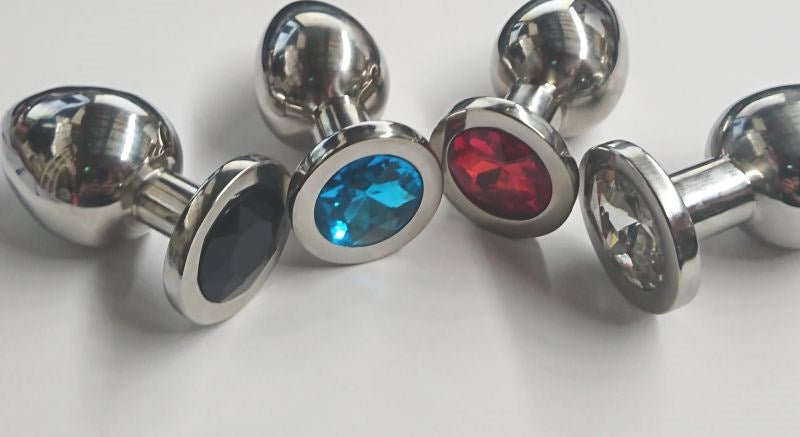 Hells Couture Bedazzled Steel Butt Plug Medium Medical Grade Steel - - Waterproof Vibrators