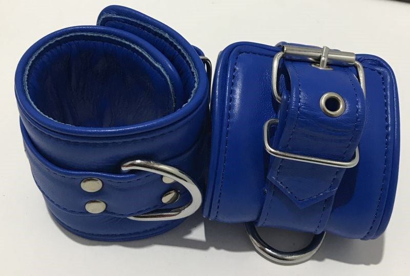 Hells Couture Luxurious BDSM Accessories Handcrafted Bullish Leather Cuffs - - Jelly Vibrators