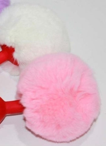 BDStyle Bunny Faux Tail Silicone Anal Plug Small with Realistic Tail - Butt Plugs