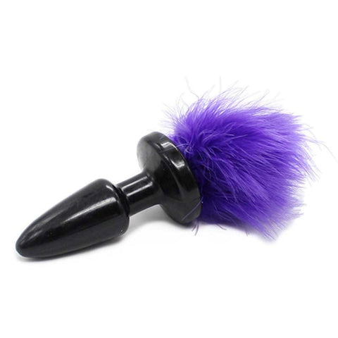 BDStyle Bunny Tail Anal Plug with Premium Faux Fur Tail Design - G-Spot Vibrators