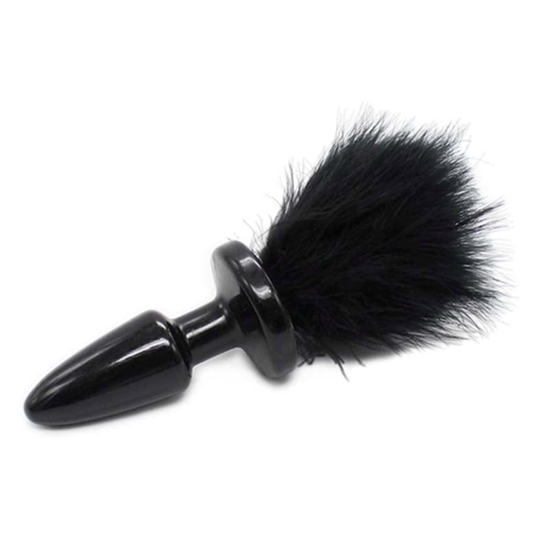 BDStyle Bunny Tail Anal Plug with Premium Faux Fur Tail Design - - G-Spot Vibrators