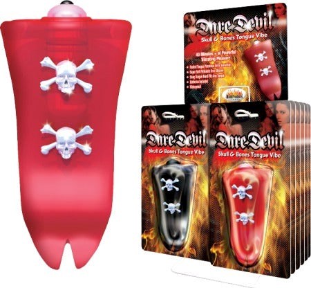Hott Products Devil Skull and Bones Tongue Vibe USB Rechargeable Vibrator - - Fancy Dress Ups