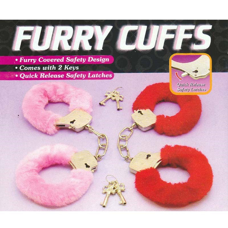 Hua Novelties Die Cast Metal Furry Love Cuffs Restraint Sex Toy with Safety - - Butt Plugs