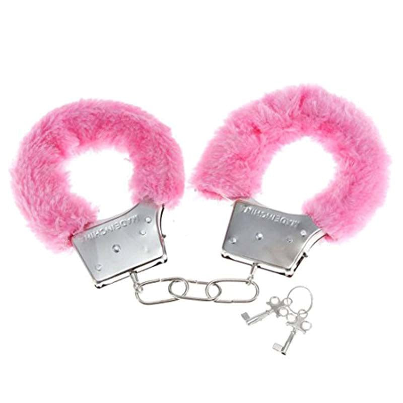 Hua Novelties Die Cast Metal Furry Love Cuffs Restraint Sex Toy with Safety - - Butt Plugs