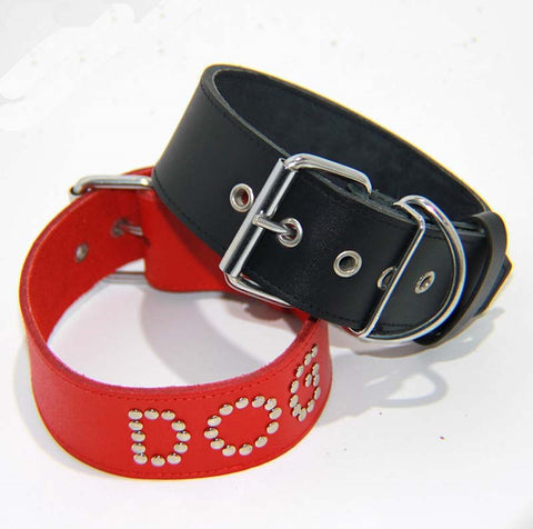 Hells Couture DOG Leather BDSM Collar Premium Restraint and Control - Fancy Dress Ups