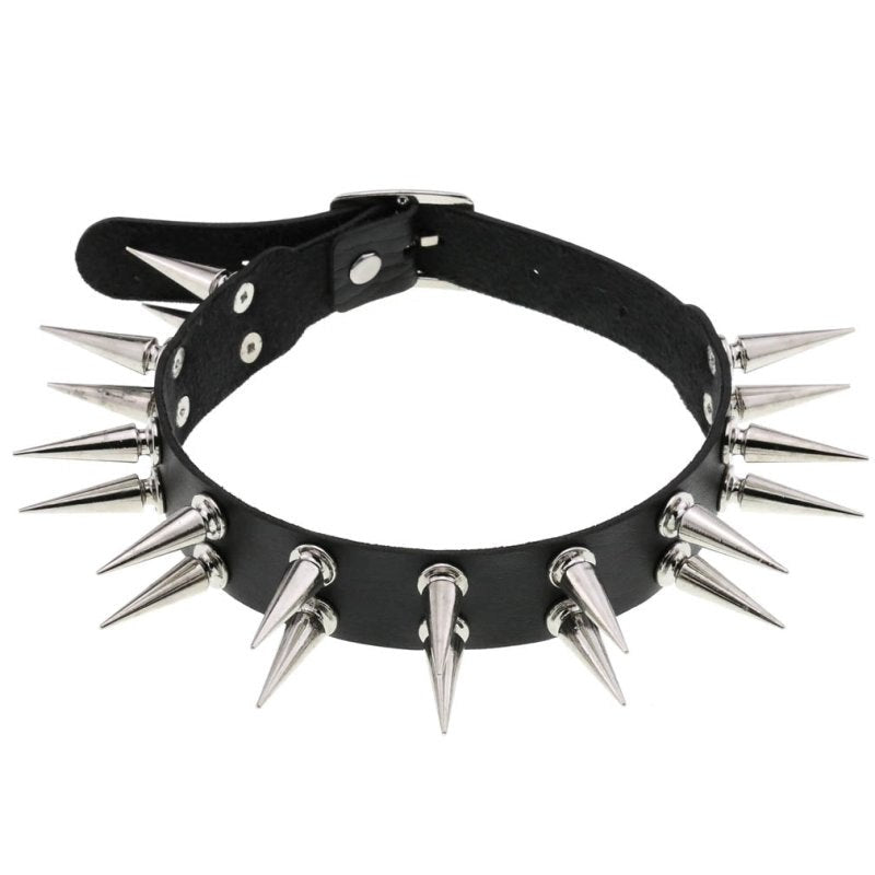 BDStyle Double Row Spiked Rivet Collar Heavy Professional Bondage Collar - Collars and Leads