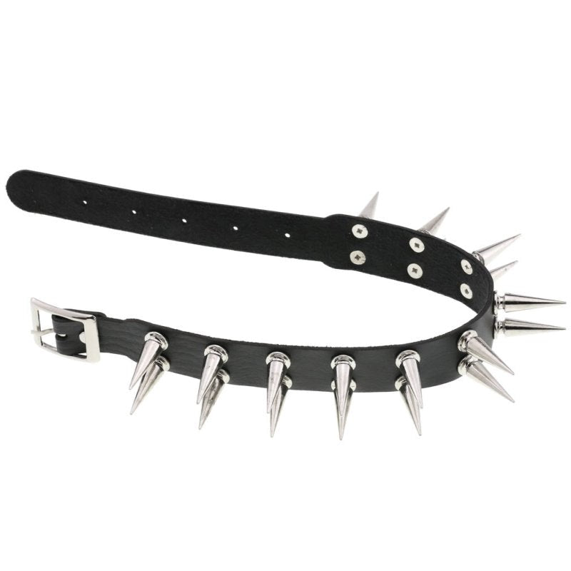 BDStyle Double Row Spiked Rivet Collar Heavy Professional Bondage Collar - Collars and Leads