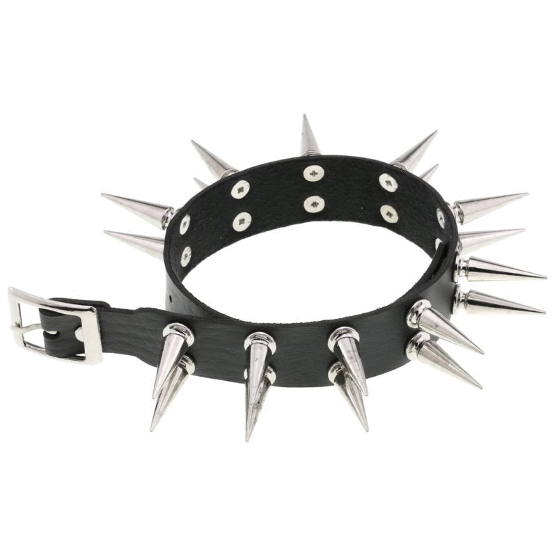 BDStyle Double Row Spiked Rivet Collar Heavy Professional Bondage Collar - Collars and Leads