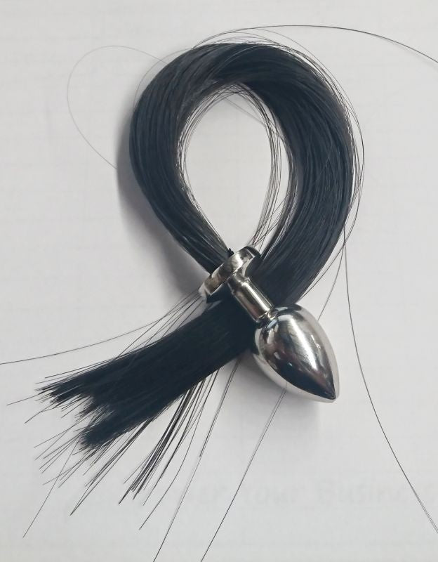 Faux Horse Tail Metal Butt Plug Small - - Butt Plugs