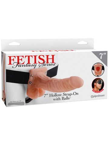 Pipedream Products Fetish Fantasy Series 7 Inch Hollow Strap On with Enhancement - Rabbit Vibrators