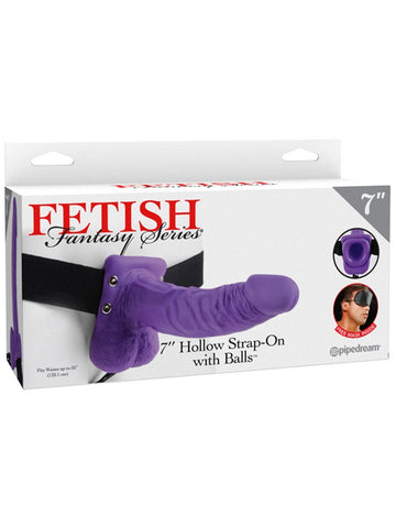 Pipedream Products Fetish Fantasy Series 7 Inch Hollow Strap On with Enhancement - Rabbit Vibrators