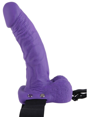 Pipedream Products Fetish Fantasy Series 7 Inch Hollow Strap On with Enhancement - Rabbit Vibrators