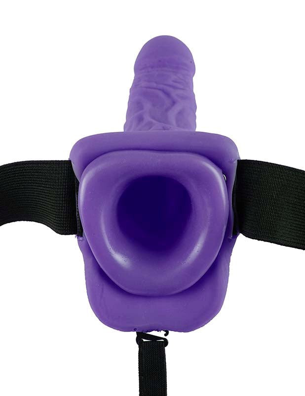 Pipedream Products Fetish Fantasy 7 Inch Vibrating Hollow Strap On Multi Speed - Strap On Sextoys