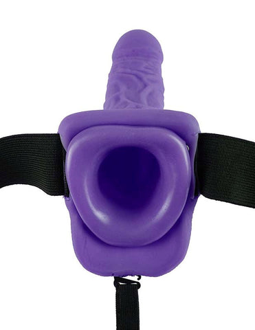 Pipedream Products Fetish Fantasy 7 Inch Vibrating Hollow Strap On Multi Speed - Strap On Sextoys