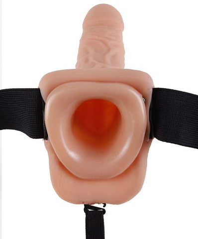 Pipedream Products Fetish Fantasy 9 Inch Hollow Strap On Dildo With Balls - Strap On Sextoys