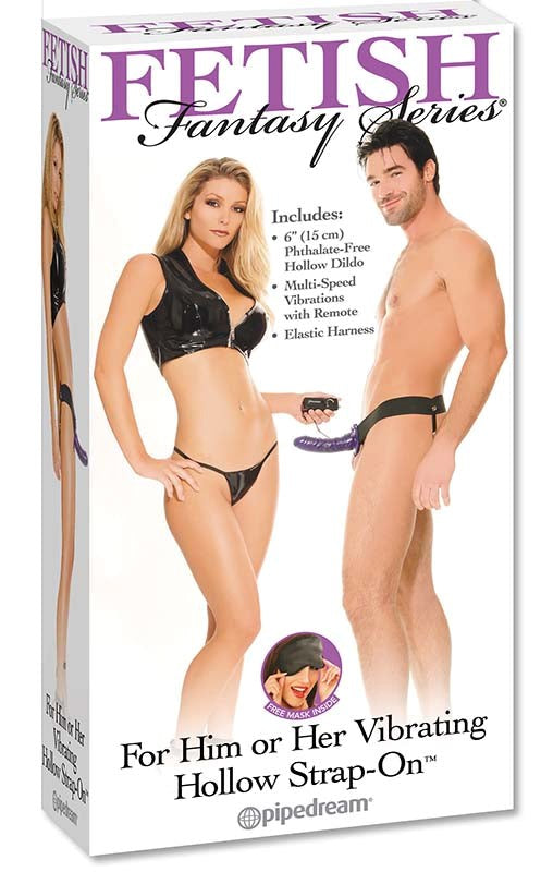 Pipedream Products Fetish Fantasy Vibrating Hollow Strap On For Him Or Her - Strap On Sextoys