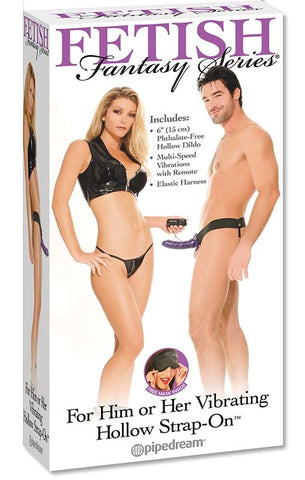 Pipedream Products Fetish Fantasy Vibrating Hollow Strap On For Him Or Her - Strap On Sextoys