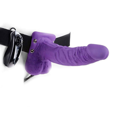 Pipedream Products Fetish Fantasy Vibrating Hollow Strap On For Him Or Her - Strap On Sextoys