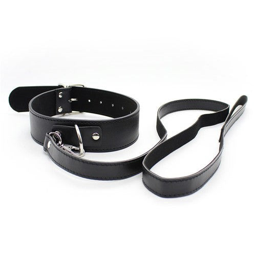 BDStyle Fur Lined Collar with Leash Premium Restraint with Locking Feature - Luxury Sex Toys