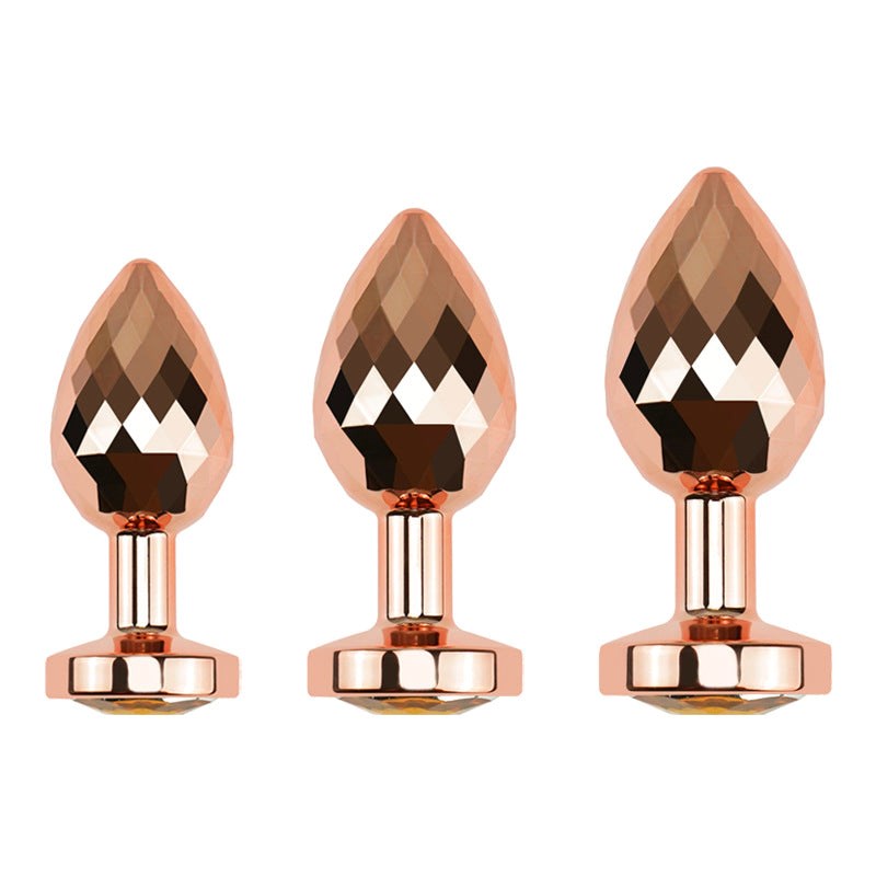 Hells Couture Glamorous Gemstone Delight Goldie Gemmed Small Butt Plug - - Steel Sex Toys