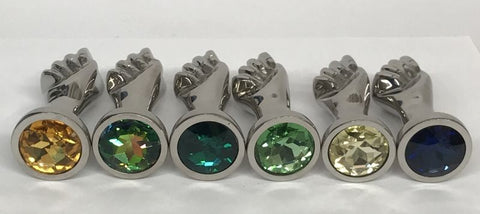 Hells Couture Handy Many Small Crystal Fist Steel Anal Plug - Steel Sex Toys