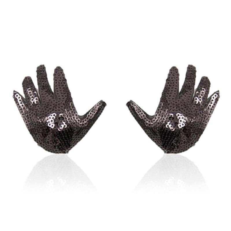 Ella Bidoe Handy Style Nipple Pasties Black Hand Design Adult Accessory - - Fancy Dress Ups