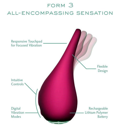 Pipedream Products JimmyJane Form 3 Waterproof Rechargeable Vibrator - Clit Ticklers and Pulsators