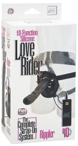 California Exotics Love Rider 10 Function Rippler Vibrating Strap On - Strap On Sextoys