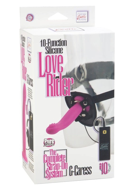 California Exotics Love Rider 10 Function Thruster Strap On with Vibration - Strap On Sextoys