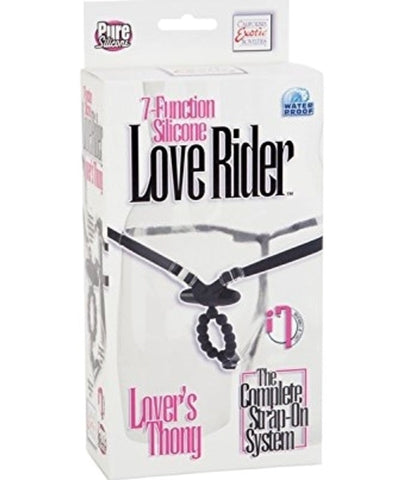 California Exotics Love Rider Lovers Thong with Dual Partner Stimulation - Rabbit Vibrators