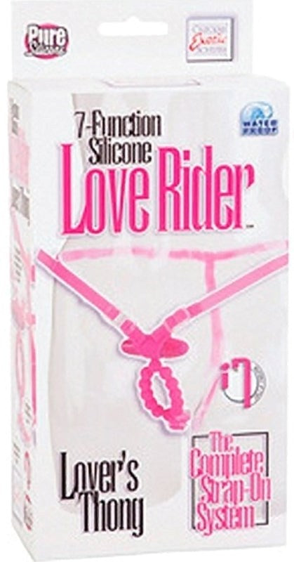 California Exotics Love Rider Lovers Thong with Dual Partner Stimulation - - Rabbit Vibrators