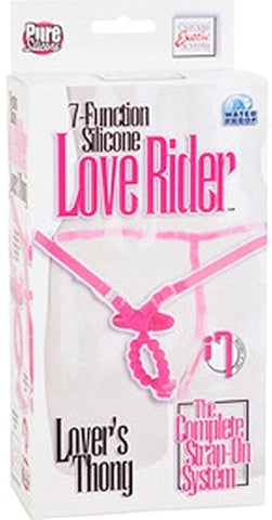 California Exotics Love Rider Lovers Thong with Dual Partner Stimulation - Rabbit Vibrators