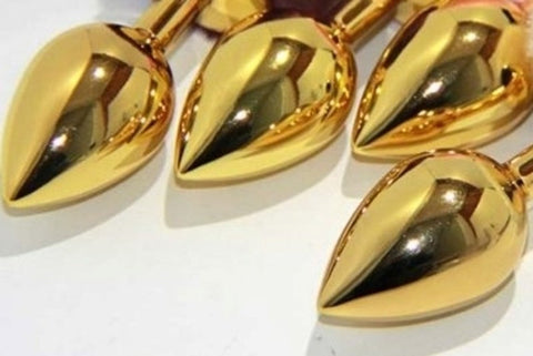 Hells Couture March Hare Faux Tail Metal Gold Butt Plug Small Metal Design - Anal Beads and Balls