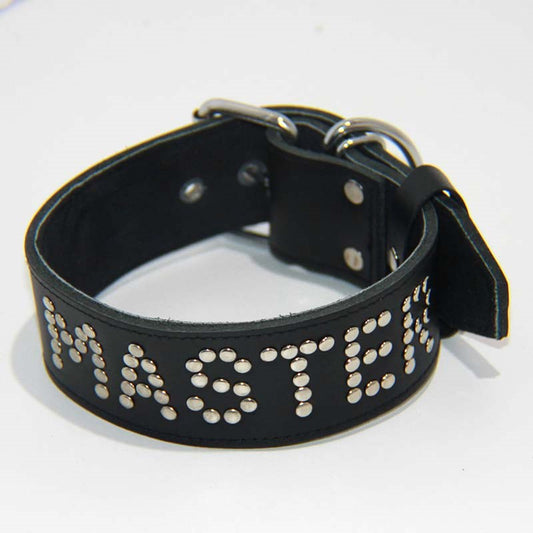 Hell's Couture Premium Leather BDSM Collar - Adjustable Fit, Studded Design - - Collars and Leads