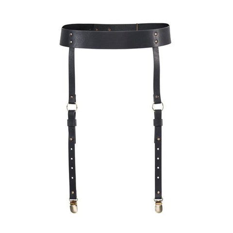 Bijoux Indiscrets Maze Vegan Leather Adjustable Suspender Belt BDSM Fashion - Butt Plugs