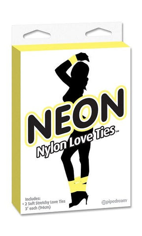 Pipedream Neon Love Ties Wrist and Ankle Restraints Colorful Bondage - Collars and Leads