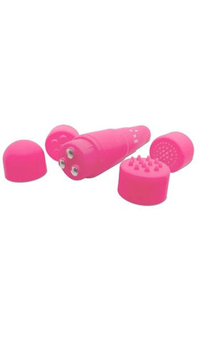 Pipedream Neon Luv Touch Mini Mite Vibrator with Four Interchangeable Heads - Fancy Dress Ups