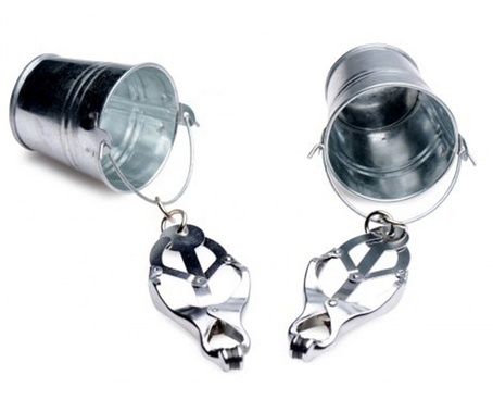 BDStyle Adjustable Nipple Clover Clamp with Removable Buckets and Tension Control - Clit Ticklers and Pulsators