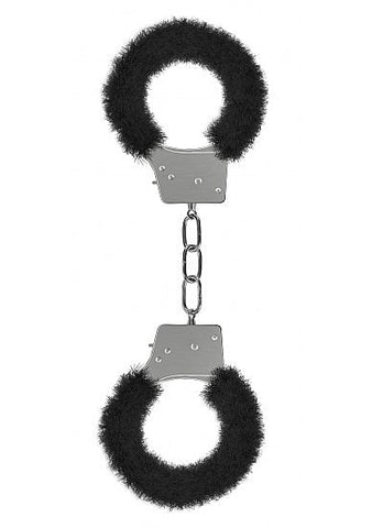 Shots Toys Ouch Beginners Furry Handcuffs with Quick Release Safety - Steel Sex Toys